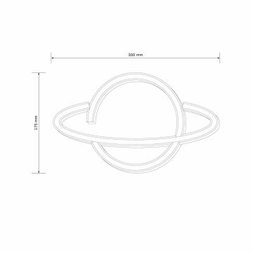 LED Neonová nástěnná dekorace PLANET LED/3W/3xAA modrá/žlutá