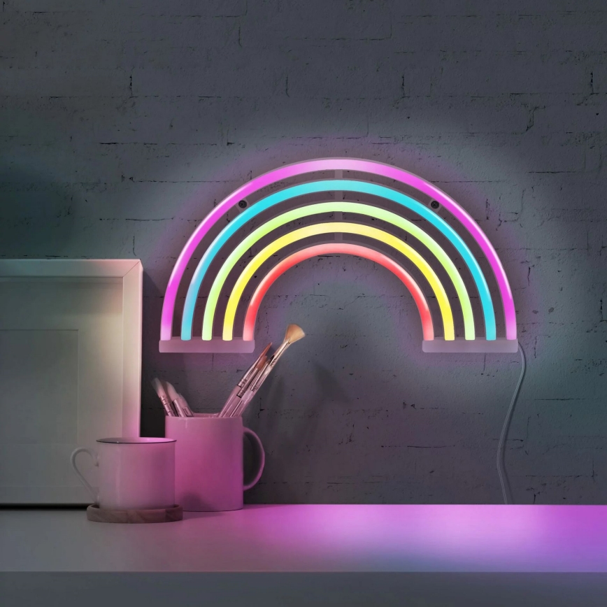 LED Neonová nástěnná dekorace RAINBOW LED/3W/3xAA multicolor