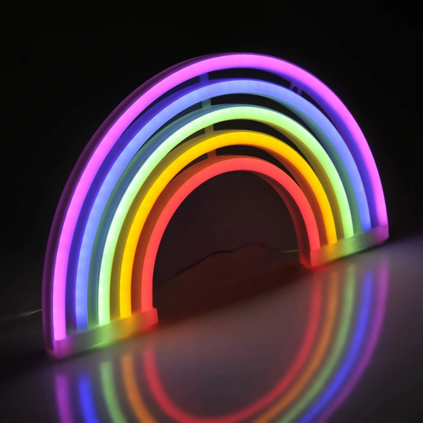 LED Neonová nástěnná dekorace RAINBOW LED/3W/3xAA multicolor