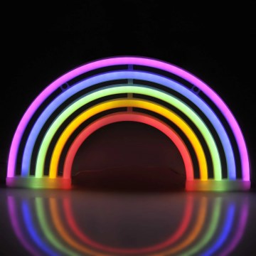 LED Neonová nástěnná dekorace RAINBOW LED/3W/3xAA USB multicolor