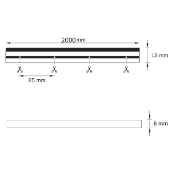 LED Pásek NEON 2 m LED/14W/12V IP65 zelená