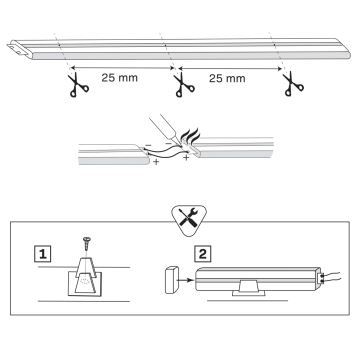 LED Pásek NEON 2 m LED/17W/12V IP65 modrá