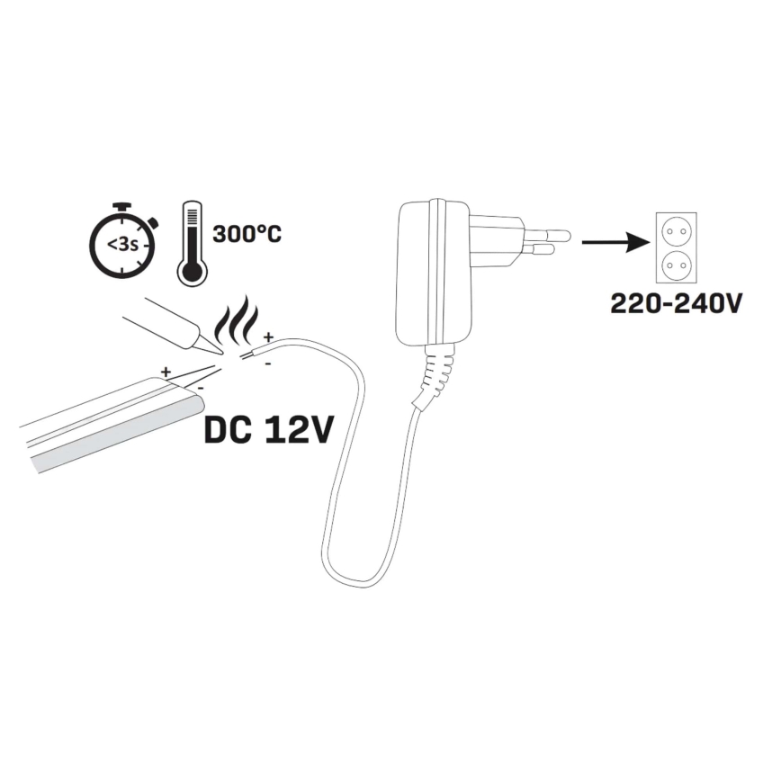 LED Pásek NEON 2 m LED/17W/12V IP65 oranžová