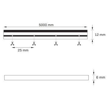 LED Pásek NEON 5 m LED/23W/12V IP65 zelená