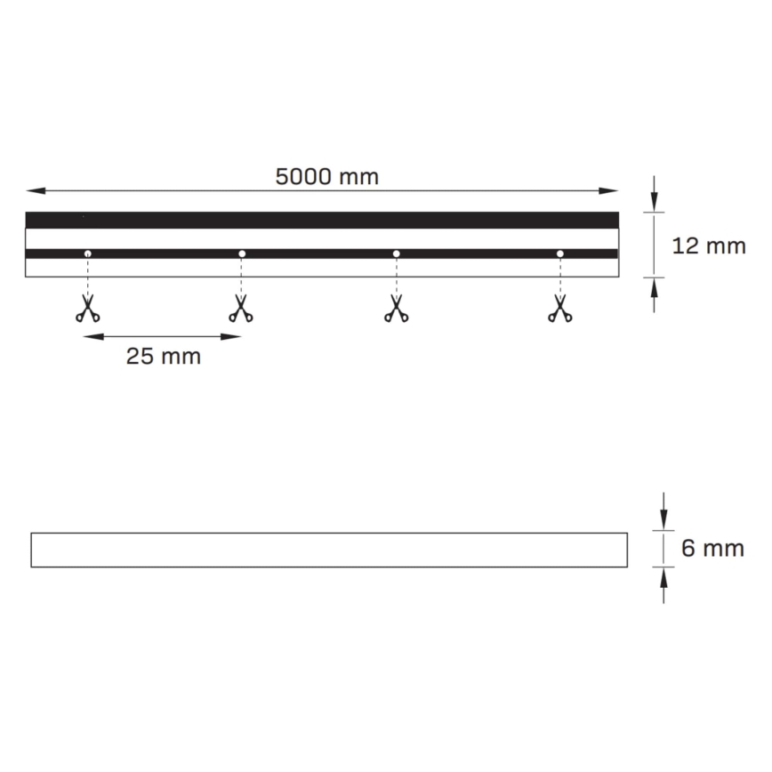 LED Pásek NEON 5 m LED/23W/12V IP65 zelená