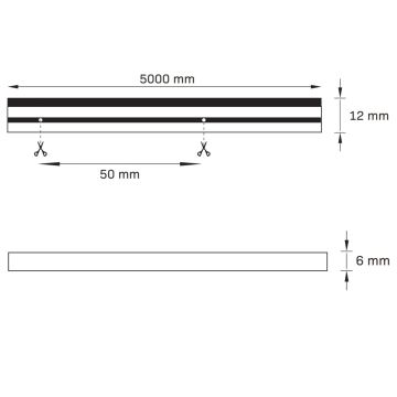 LED Pásek NEON 5m LED/40W/24V modrá IP65