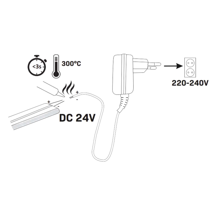 LED Pásek NEON 5m LED/40W/24V modrá IP65