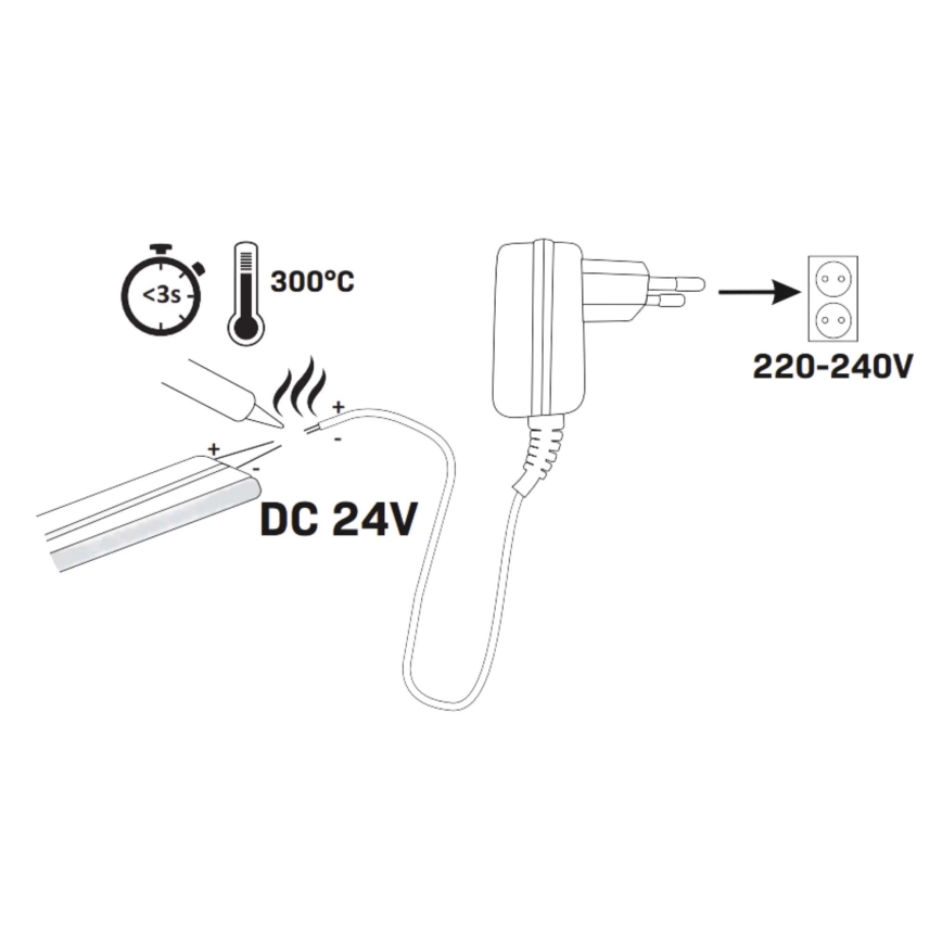 LED Pásek NEON 5m LED/40W/24V oranžová IP65