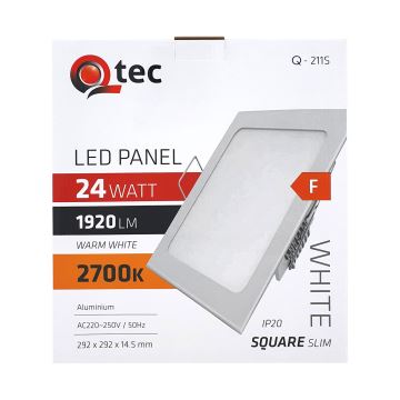 LED Podhledové svítidlo QTEC LED/24W/230V 2700K 29,2x29,2 cm