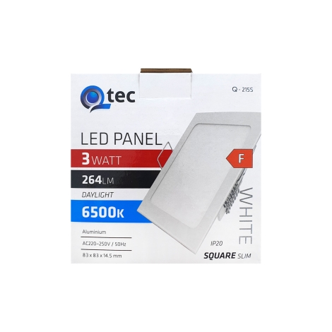 LED Podhledové svítidlo QTEC LED/3W/230V 6500K 8,3x8,3 cm