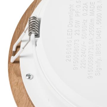 LED Podhledové svítidlo WOODY SPOT LED/23,5W/230V 4000K dub ø 23,5 cm