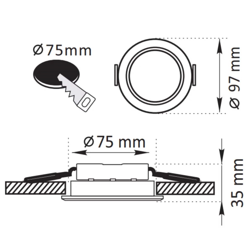 LED Podhledové svítidlo ZOE LED/4,8W/230V černá