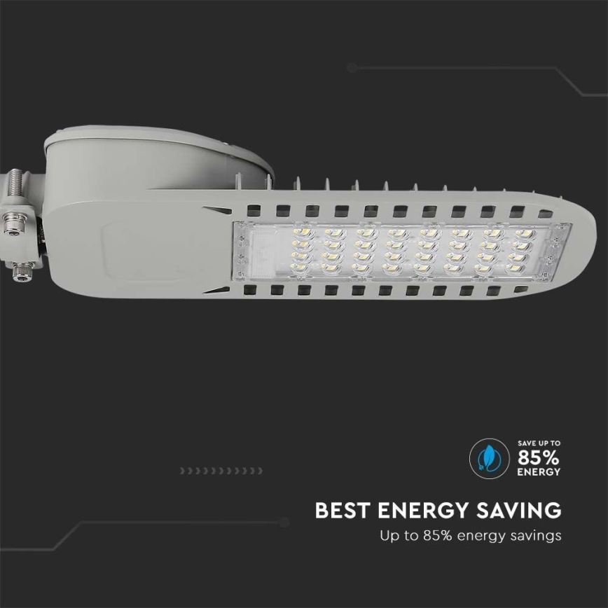 LED Pouliční lampa SAMSUNG CHIP LED/50W/230V 4000K šedá