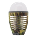 LED Přenosná nabíjecí lampa s lapačem hmyzu LED/2W/3,7V 1800 mAh IPX4 maskáčová