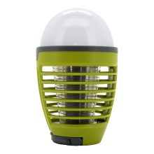 LED Přenosná nabíjecí lampa s lapačem hmyzu LED/2W/3,7V 1800 mAh IPX4 zelená