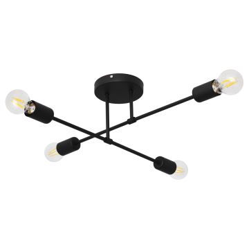 LED Přisazený lustr CAMBRIDGE 4xE27/8W/230V černá