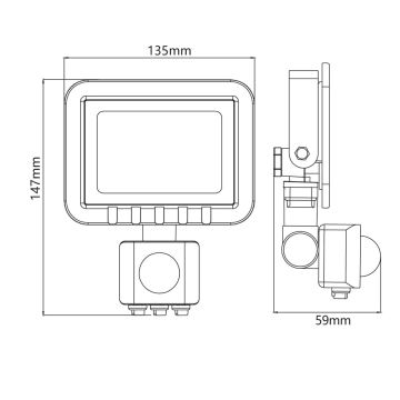 LED Reflektor se senzorem LED/20W/230V IP65