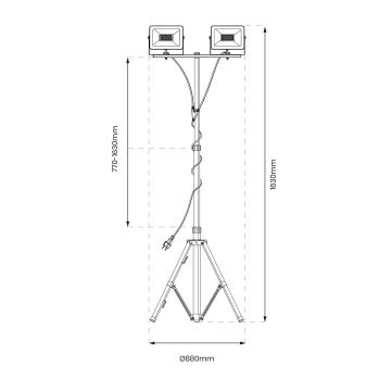 LED Reflektor se stojanem 2xLED/30W/230V 4000K IP44