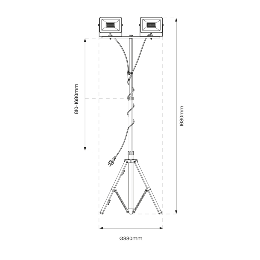 LED Reflektor se stojanem 2xLED/50W/230V 4000K IP44