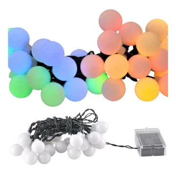 LED RGB Solární řetěz PARTY 30xLED/1,2V 3,9 m IP44