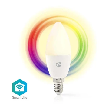 LED RGB Stmívatelná žárovka Smartlife E14/4,9W/230V Wi-Fi 2700-6500K