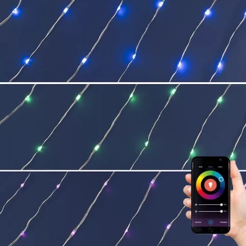 LED RGB Vánoční stmívatelný řetěz 200xLED/29 funkcí 20,4m