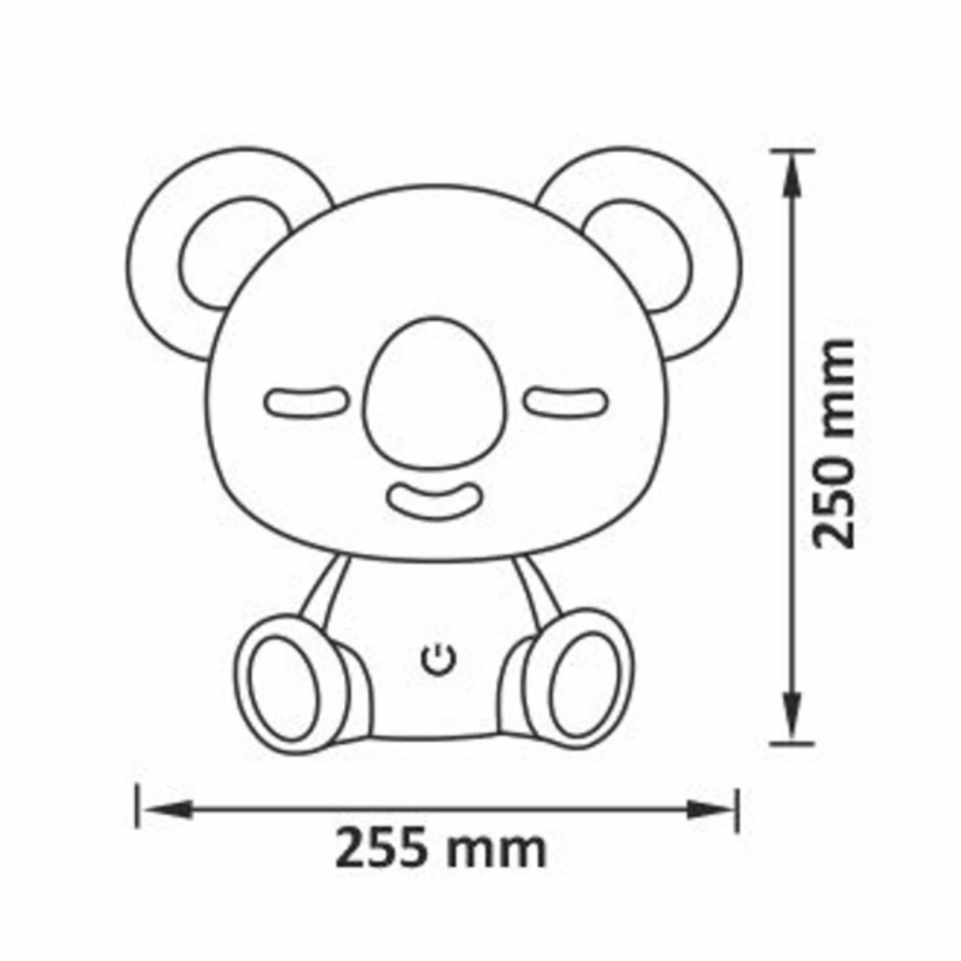 LED RGBW Stmívatelná dětská noční lampička LED/2,5W/230V koala bílá