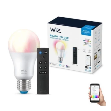 LED RGBW Stmívatelná žárovka A60 E27/8,5W/230V 2200-6500K  CRI 90 Wi-Fi + dálkové ovládání - WiZ