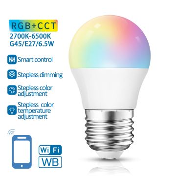 LED RGBW Stmívatelná žárovka G45 E27/6,5W/230V 2700-6500K Wi-Fi - Aigostar