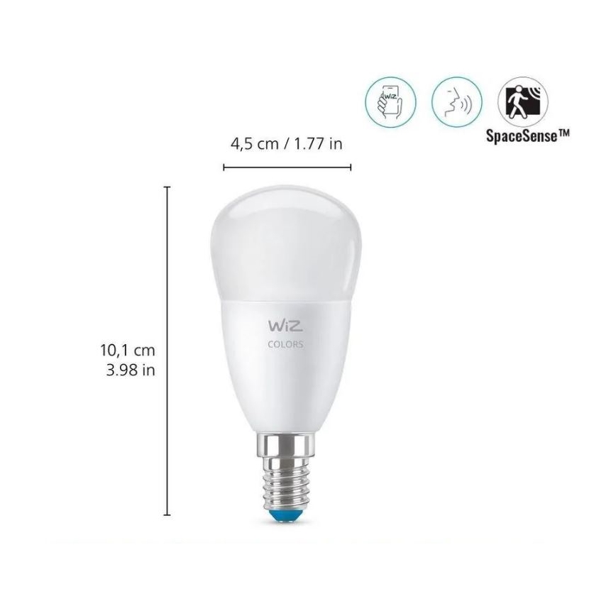 LED RGBW Stmívatelná žárovka P45 E27/4,9W/230V 2200-6500K CRI 90 Wi-Fi - WiZ