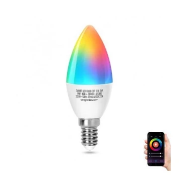 LED RGBW Žárovka C37 E14/5W/230V 3000-6500K Wi-Fi - Aigostar