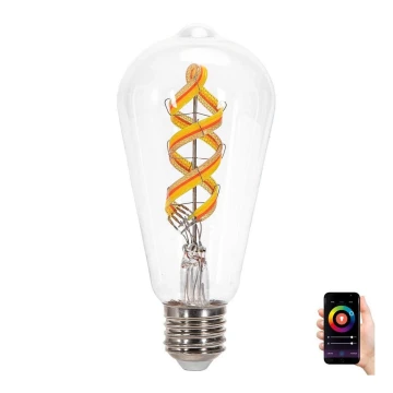 LED RGBW Žárovka FILAMENT ST64 E27/4,9W/230V 2700-6500K - Aigostar