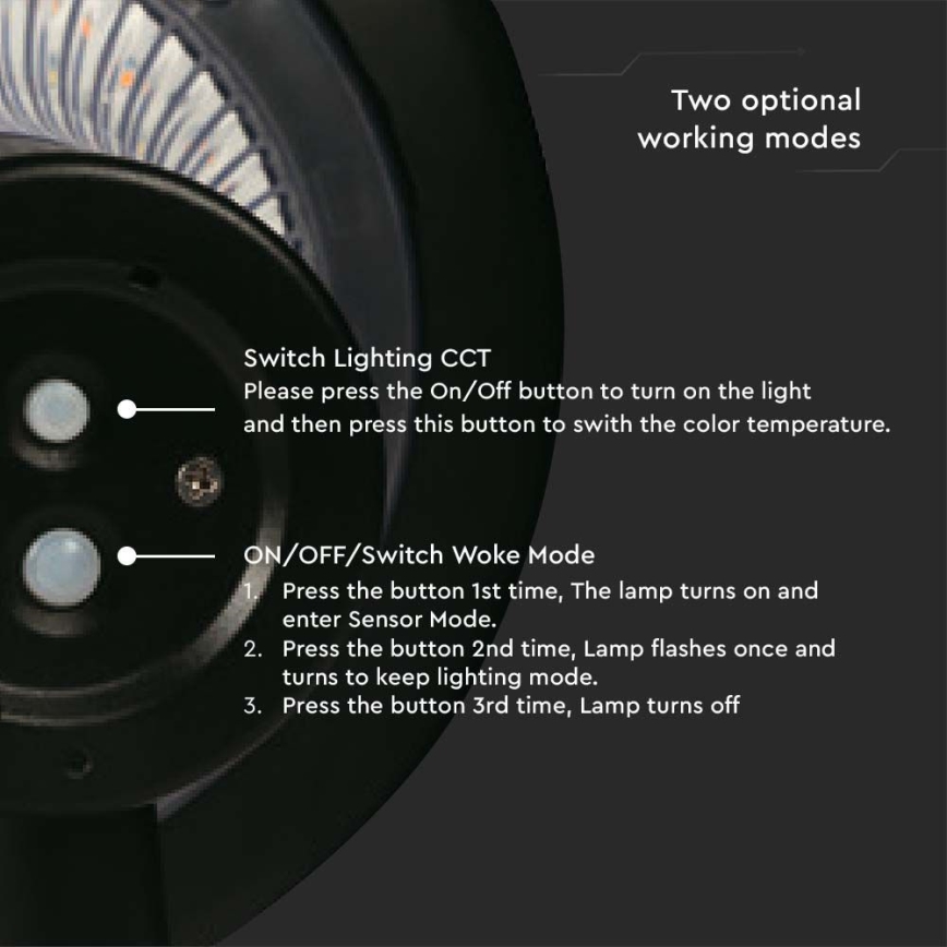 LED Solární lampa se senzorem LED/15W/3,2V 4000K/6000K IP65