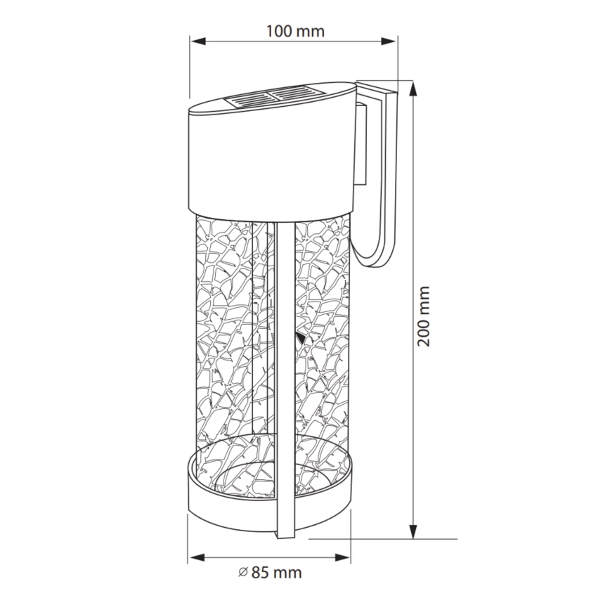 LED Solární nástěnné svítidlo VETRO LED/1,2V IP44