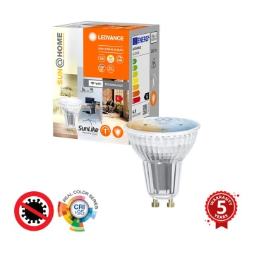 LED Stmívatelná antibakteriální žárovka PAR16 GU10/4,9W/230V Wi-Fi 2200 - 5000K - Ledvance