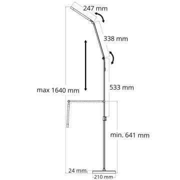 LED Stmívatelná dotyková stojací lampa FERRARA LED/13W/230V 3000/4000/6000K bílá