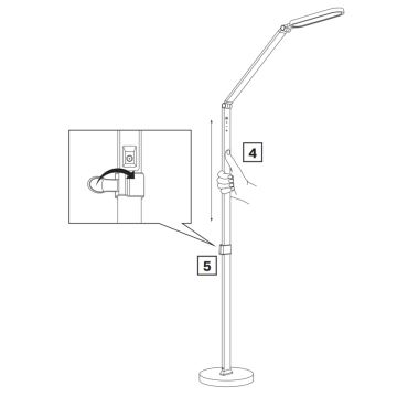 LED Stmívatelná dotyková stojací lampa FERRARA LED/13W/230V 3000/4000/6000K bílá