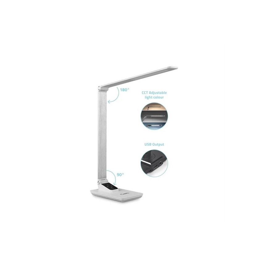 LED Stmívatelná stolní lampa s USB LED/7W/230V 3000K/4000K/5500K bílá