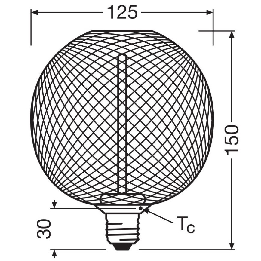 LED Stmívatelná žárovka DECOR  FILAMENT G125 E27/3,5W/230V 1800K černá - Osram