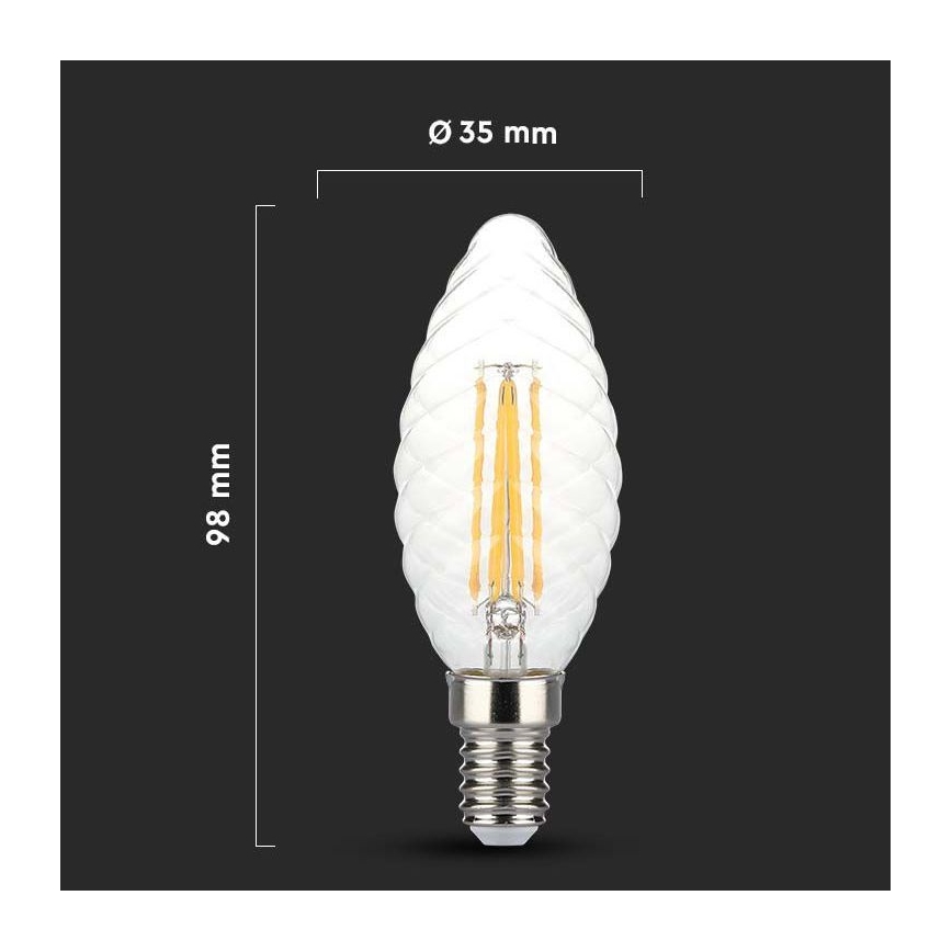 LED Stmívatelná žárovka FILAMENT E14/4W/230V 3000K