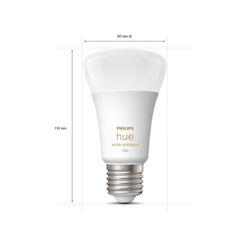 LED Stmívatelná žárovka Philips Hue WHITE AMBIANCE E27/8W/230V 2200-6500K