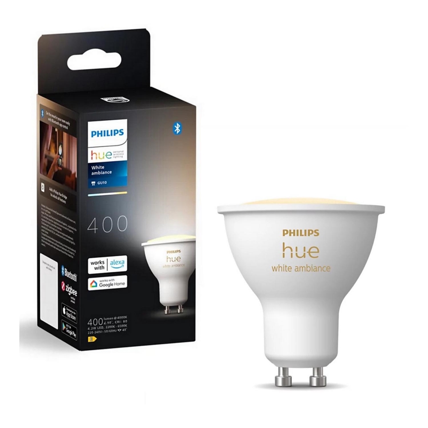 LED Stmívatelná žárovka Philips Hue WHITE AMBIANCE GU10/4,2W/230V 2200-6500K