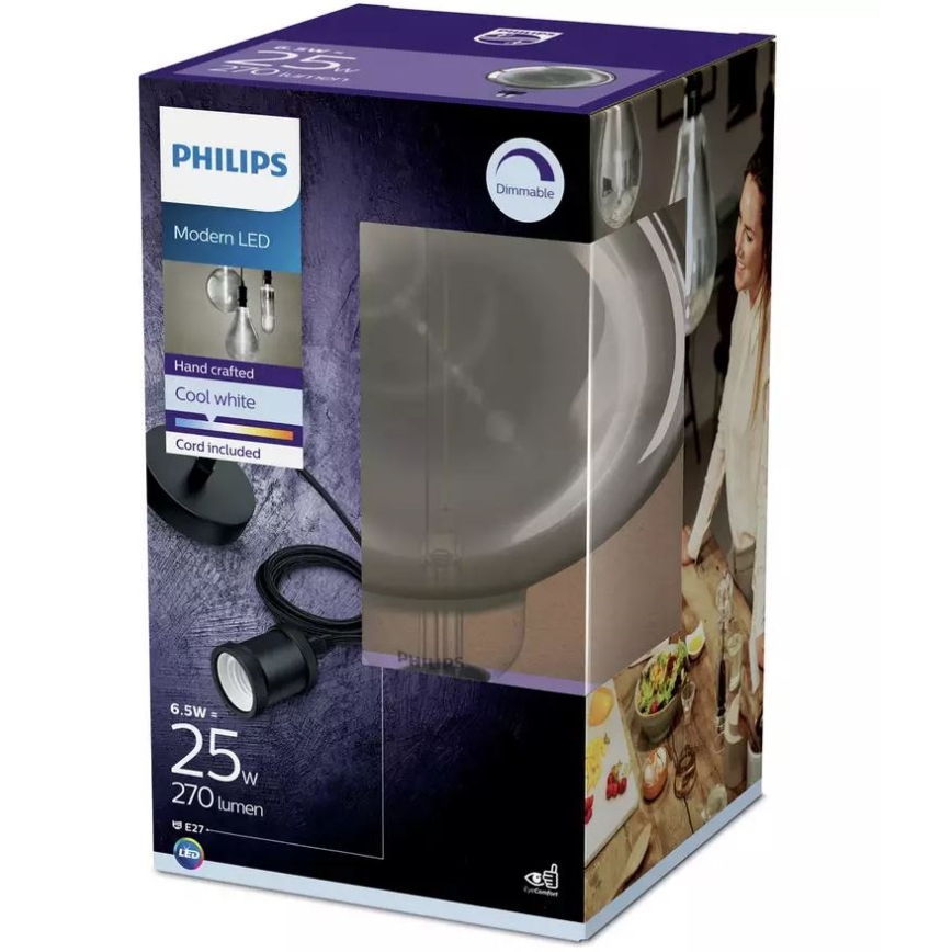 LED Stmívatelná žárovka SMOKY VINTAGE Philips E27/6,5W/230V 4000K