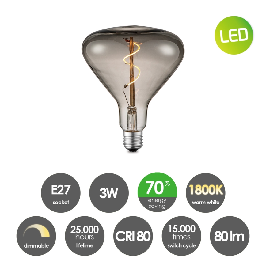 LED Stmívatelná žárovka VINTAGE EDISON E27/3W/230V 1800K