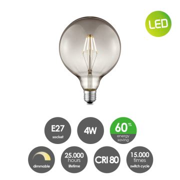 LED Stmívatelná žárovka VINTAGE EDISON G125 E27/4W/230V 2700K