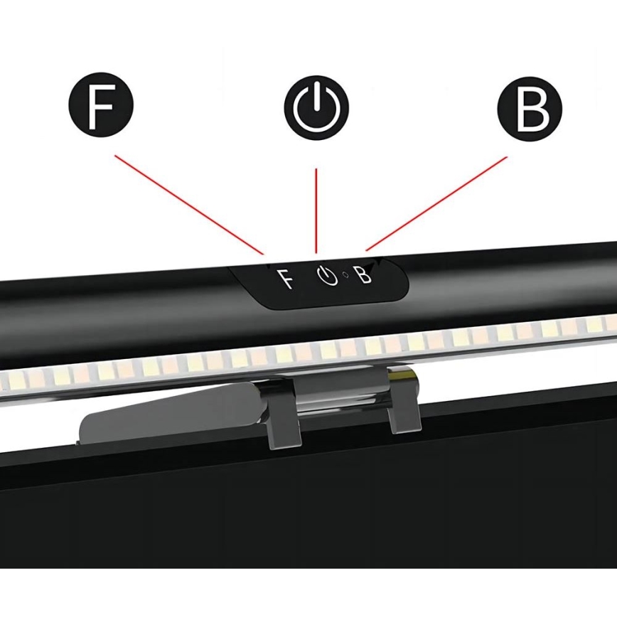 LED Stmívatelné dotykové osvětlení monitoru LED/5W/5V 3000/4000/5000/6000K 42 cm černá