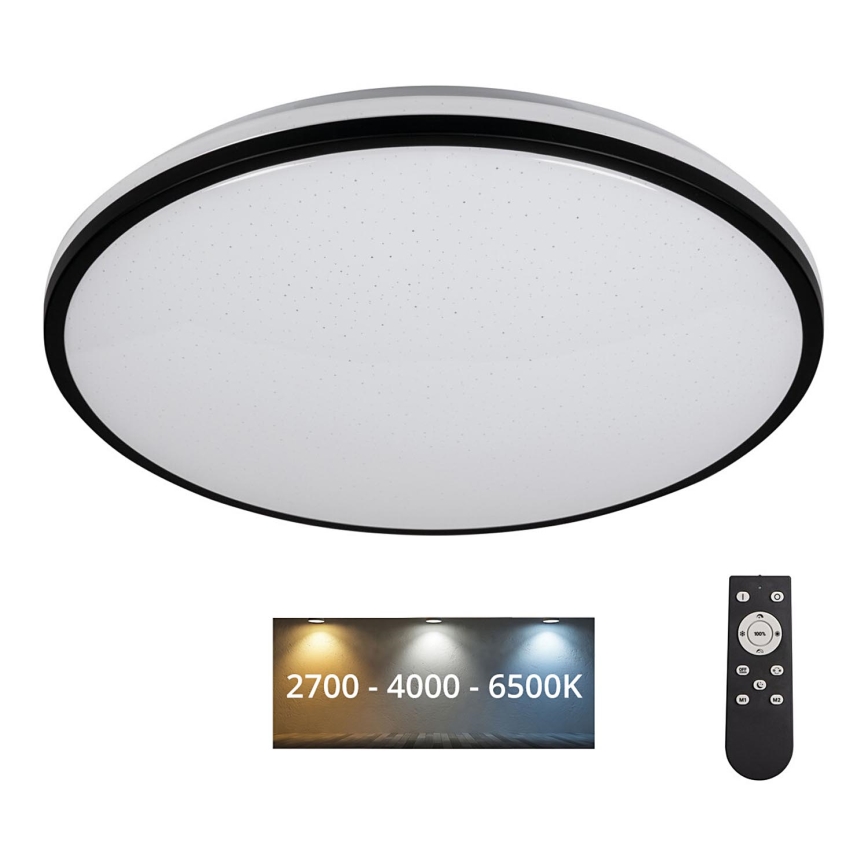 LED Stmívatelné stropní svítidlo ARVOS LED/37W/230V černá + dálkové ovládání