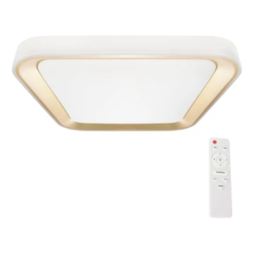 LED Stmívatelné stropní svítidlo QUADRO LED/66W/230V 3000-6000K bílá/zlatá + dálkové ovládání