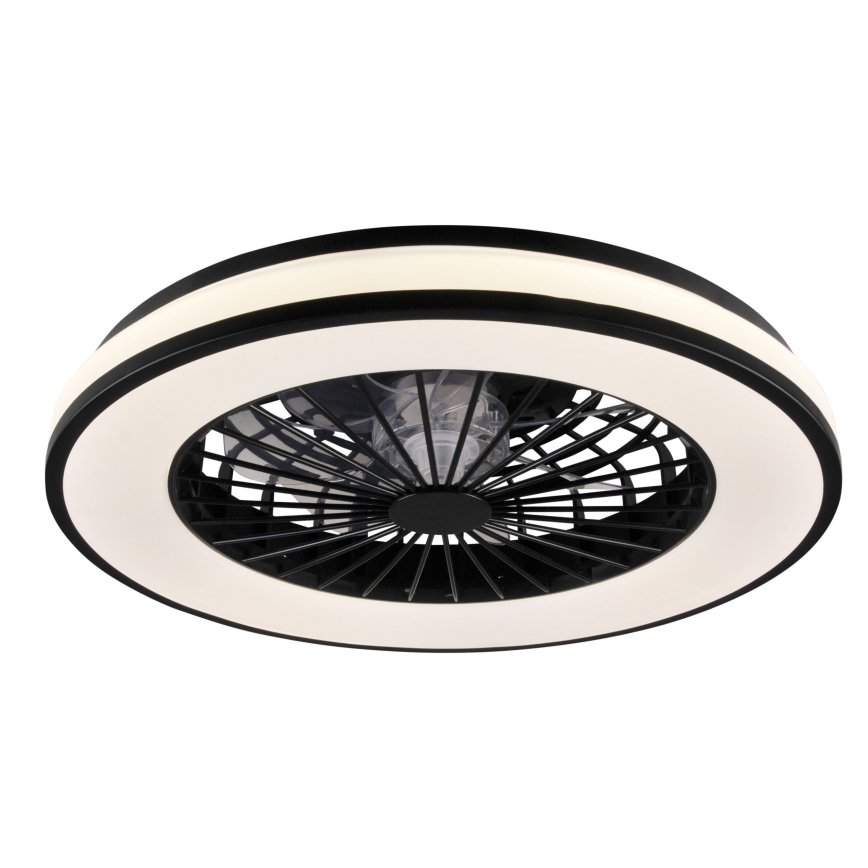 LED Stmívatelné stropní svítidlo s ventilátorem LED/48W/230V 3000-6500K černá + dálkové ovládání