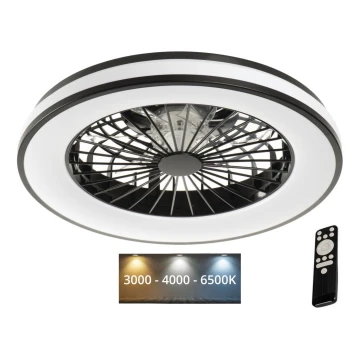 LED Stmívatelné stropní svítidlo s ventilátorem PLAVE 48W/230V 3000/4000/6500K + dálkové ovládání